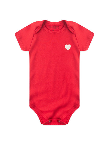 Kit Body Bebê Menina Suedine Coração Off White