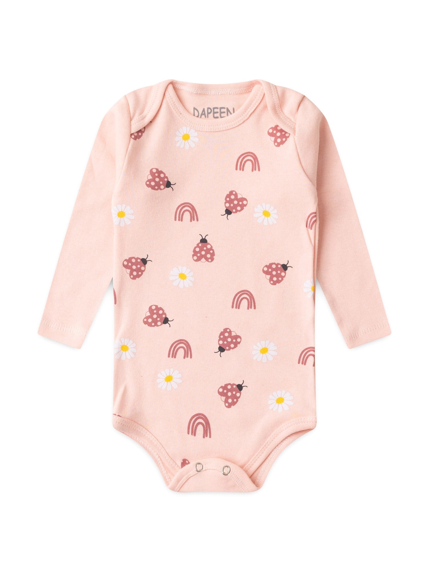 Kit Body Bebê Menina Suedine Joaninhas e Flores