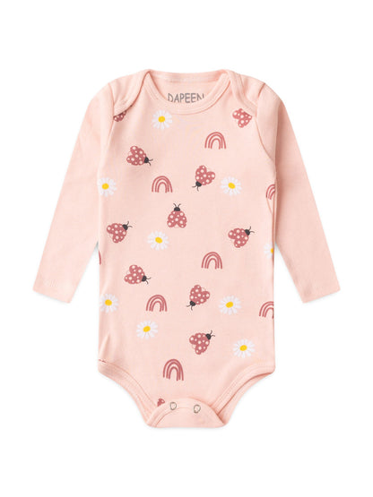 Kit Body Bebê Menina Suedine Joaninhas e Flores