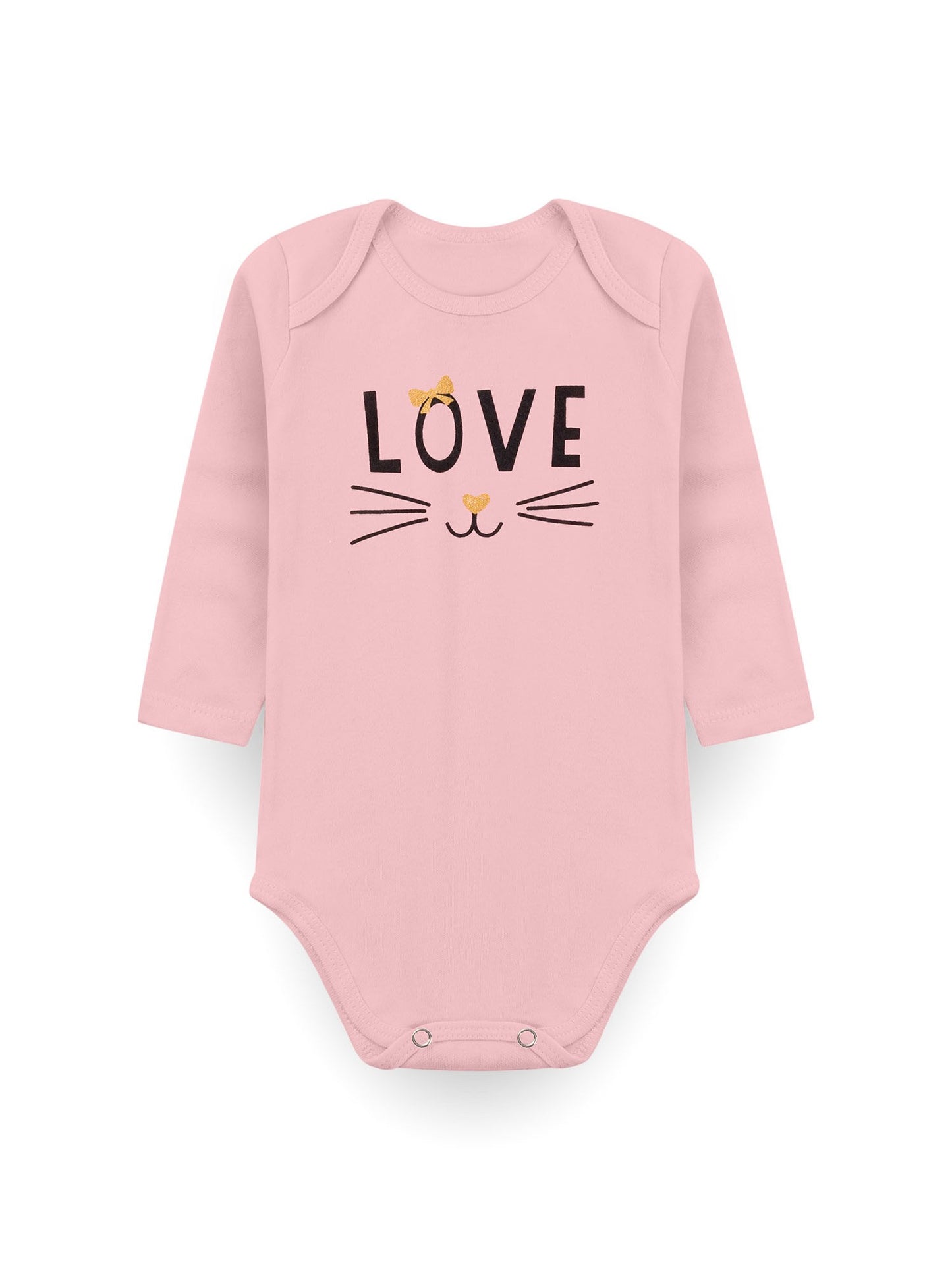 Kit Body Bebê Menina Suedine Love