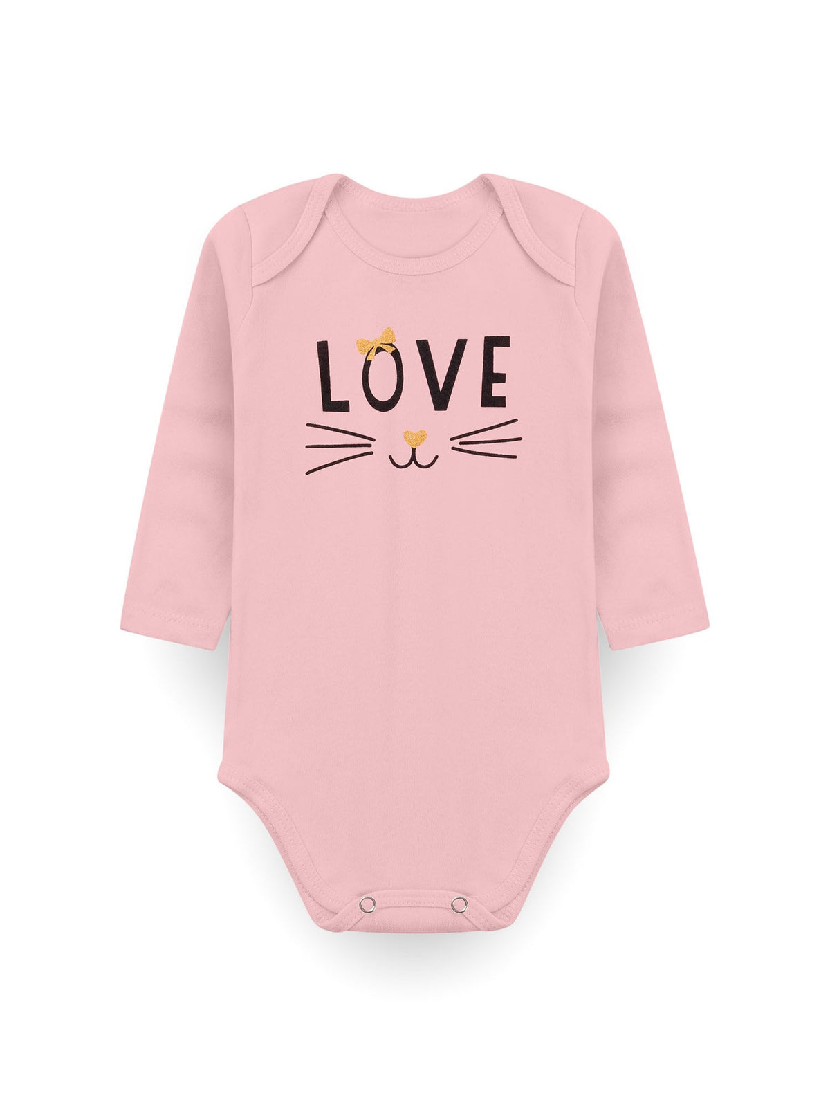 Kit Body Bebê Menina Suedine Love
