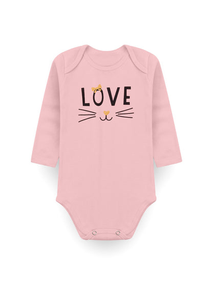Kit Body Bebê Menina Suedine Love