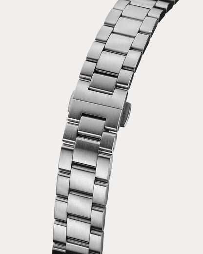 Reloj Ꮲolo Sport de acero de 42 mm con bisel azul.
